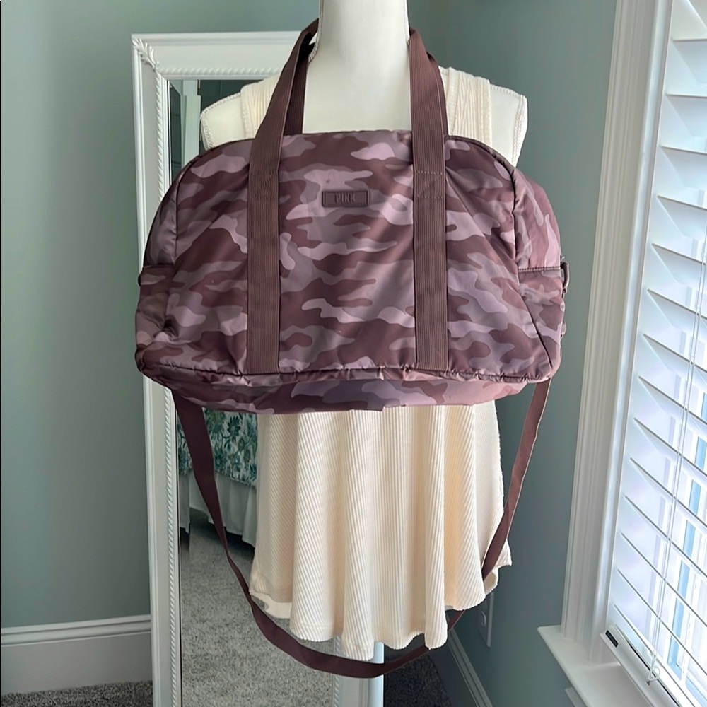 PINK VS brown camo small duffle bag.
